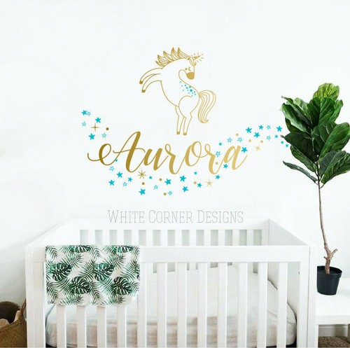 Unicorn wall decal - decal,, custom