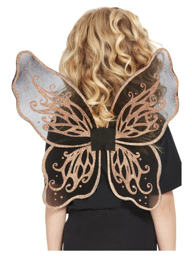Noir doré papillon ailes - et,