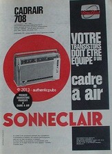 1962 FRENCH AD SONNECLAIR TRANSISTOR CADRAIR 708 RADIO TELEVISION