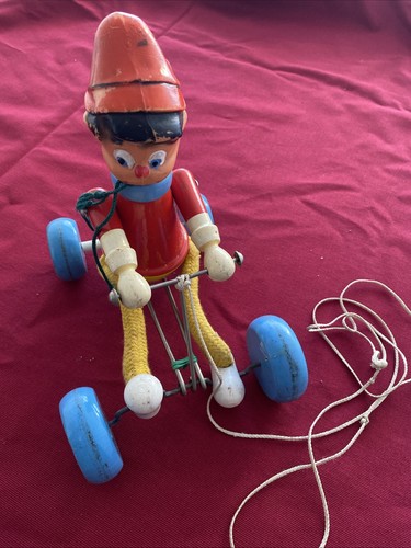 Ancien jouet bois pinocchio - en,