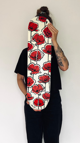 Planche skate recyclée peinte - planche,