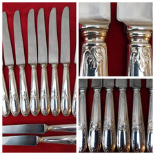 12 COUTEAUX de TABLE en Métal