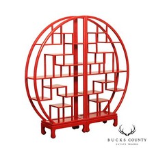 Asian Style Red Painted Round
