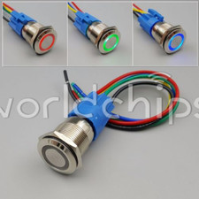 Latching Switch 12V 24V LED Push Metal Button Switch LED ON-OFF Power Button New