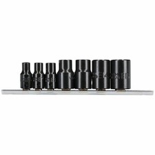 Douilles Torx Star E femelle à impact 7 pièces E6 - E16 1/4" + entraînement 3/8"