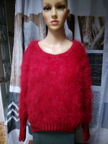 Magnifique pull angora rouge - ,