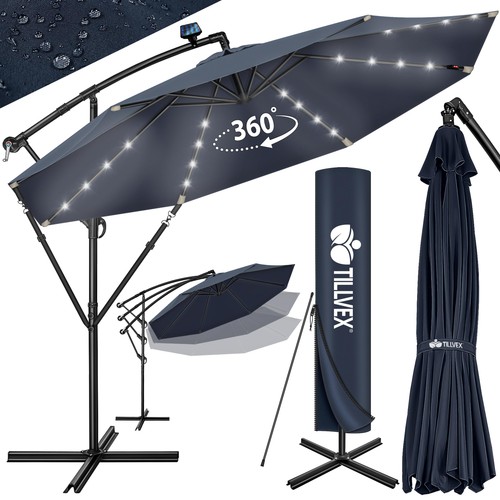 Parasol déporté solaire led - parasol,