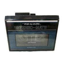 Vintage Realistic Stereo Mate Cassette Player Blue & Black Tested & Works Clean 