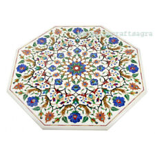 42 " Marbre Centre Table Top Demi Précieux Pierres Incrustation Art Handmade