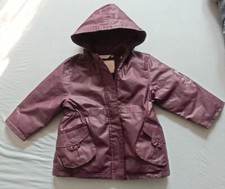 Manteau de pluie doublé à capuche fille violet bordeaux "Kidkanaï" - 3 ans / 94