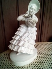 Art Déco "Dame à la crinoline" sculpture Bohumil Rezl Villenauxe-La-Grande 
