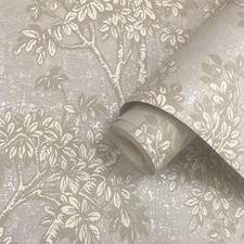 Papier Peint Botanique Gris