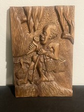 SCULPTURE BOIS BAS RELIEF ART