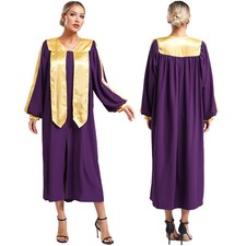 Unisex Womens Mens Costume Retro Cuff Sleeves Dress Breathable Choir Robe Soft