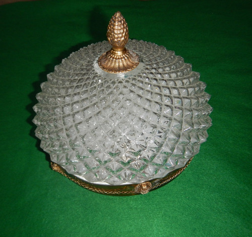 Plafonnier verre moulé - verre,