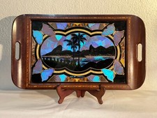 Plateau Vintage En Teck Lourd