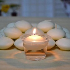 Lot de 38 bougies flottantes en cire blanche - Bougies chauffe-plat flottante...