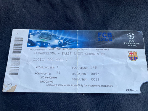 Ticket billet match barcelone - ticket/billet,