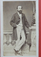 Old photo, CD format Portrait of a man standing, in Paris (ca 1880)