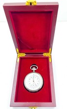 Lip France Silver 51.5mm chronograph pocket watch Chronograph Stop Watch Working