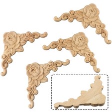 4 Pièces 8 8cm Bois Sculpté