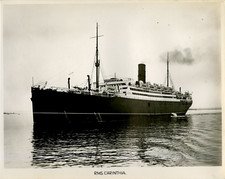 British Navy, Ship R.M.S. Carinthia  Vintage silver print. Vintage ship. Navire 
