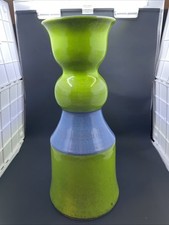 MCM  Vase Pottery By Rosenthal Netter Italy Green And Blue Approx. 12” Vintage