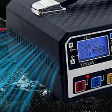 Chargeur de Batterie Voiture 12V 24V Intelligent Pulse avec Écran LCD et Sécur