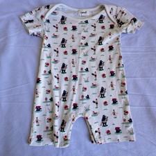 OEUF One Piece Bodysuit 6-12 months swim dog Short sleeves Shorts 100% Organic