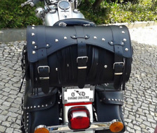 Moto Dosseret Neuf Sac, Cuir Véritable Valise Sac, Queue Sac Avec Frange - Noire