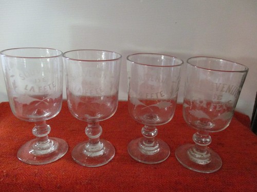Lot verres pied anciens - pied,