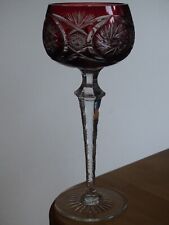 STYLE VAL ST LAMBERT WINE GLASS CRYSTAL CUT DOUBLE COLOR RED 20.5 cm