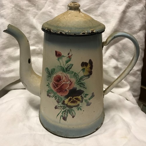 Ancienne cafetière émaillée - ancienne,