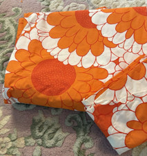 Ikea Kransmalva Duvet Cover & pillow case orange and white flower Power TWIN