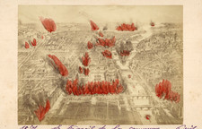 War 1870-71, La Commune, Carte de Paris qui burne, vintage print, 1871 Guerr