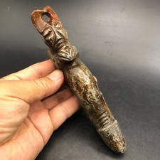 Top Collect "Hong Shan" Culture Old Jade Carved "Sun God" "penis" Statue 18.4CM