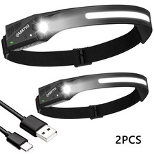 2PCS  Lampe Frontale COB+LED