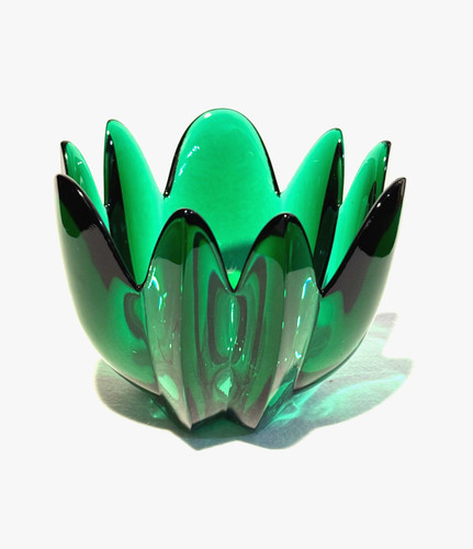 Bobeche fleur cristal - vert,, Ø