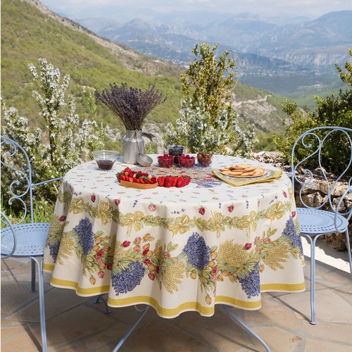 Nappe ronde coton - , rose
