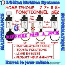BOUTON HOME FONCTIONNEL + NAPPE IPHONE 7 7PLUS 7+ 8 8PLUS 8+ SE2020