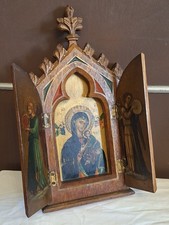 ANCIEN TRIPTYQUE MURAL BOIS