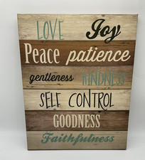 Sign of the Times Christian Wood Wall Art Fruits of the Spirit Rustic Plaque