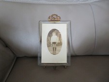 ancien grand cadre photo verre biseauté et bronze  20 cm