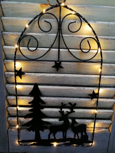 Fenêtre led cerf décoration - cerf,