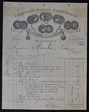 1880 PAU Invoice Planted Lagarde Body Upholstery Harness Billhead 143
