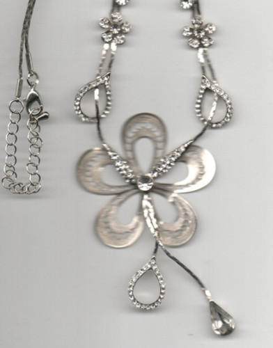 Collier métal fleur - collier,