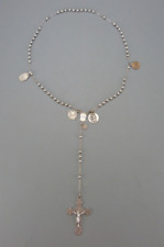 Très beau et ancien chapelet en argent massif 19 ème.