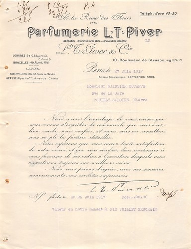 1917 parfumerie piver - 1917,