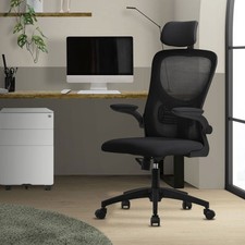 Chaise de bureau gaming ergonomique noir pivotant en maille appui-tête réglable