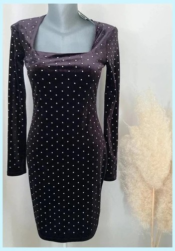 Robe velours noir strass - robe, h&m